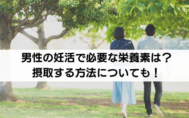 男性の妊活で必要な栄養素は？摂取する方法についても！
